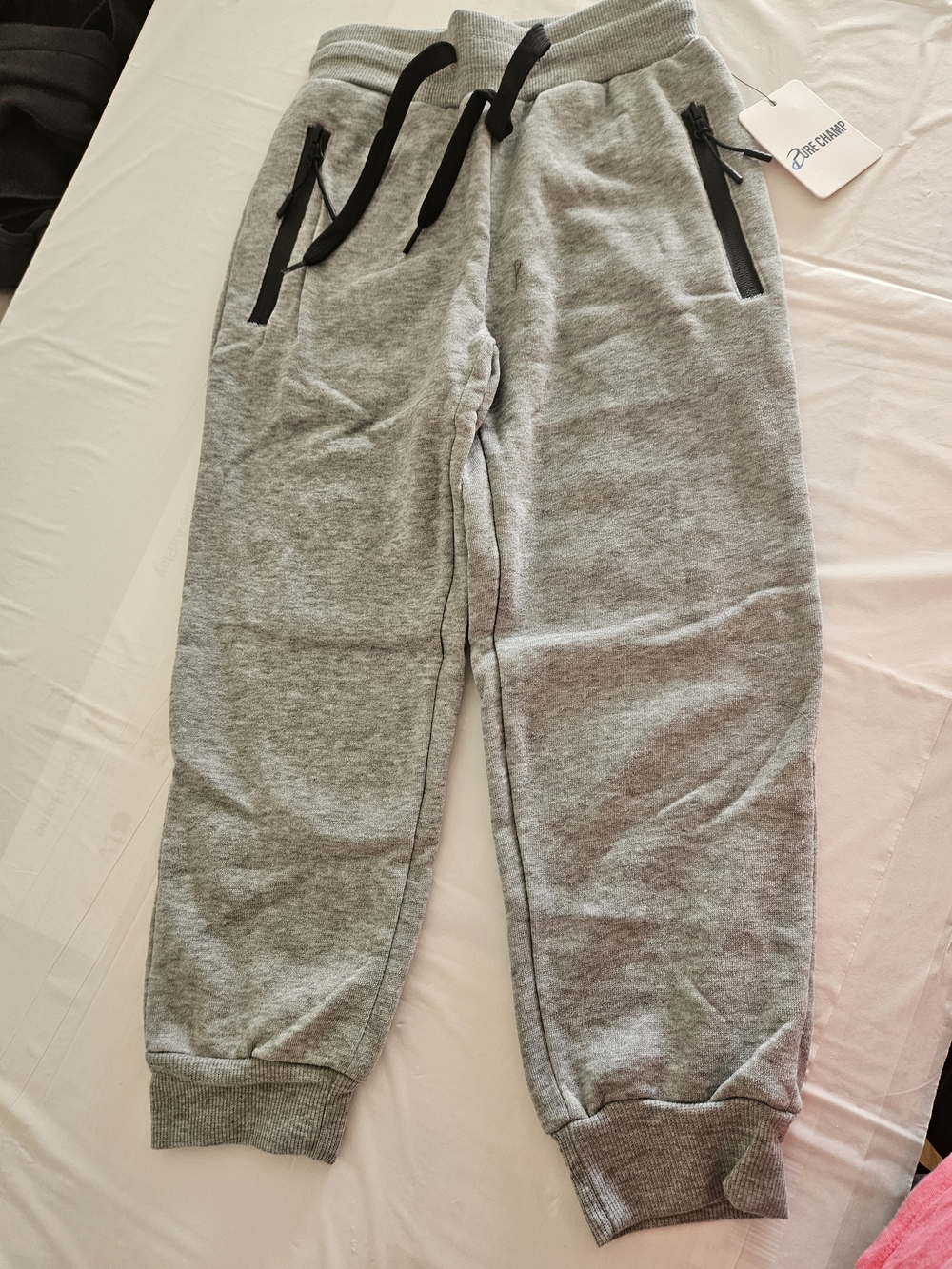 Kids Gray Jogger Sweatpants with Zipper Pockets - Pure Champ 4/5